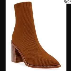 Steven New York Nixie Sock Bootie in Cognac